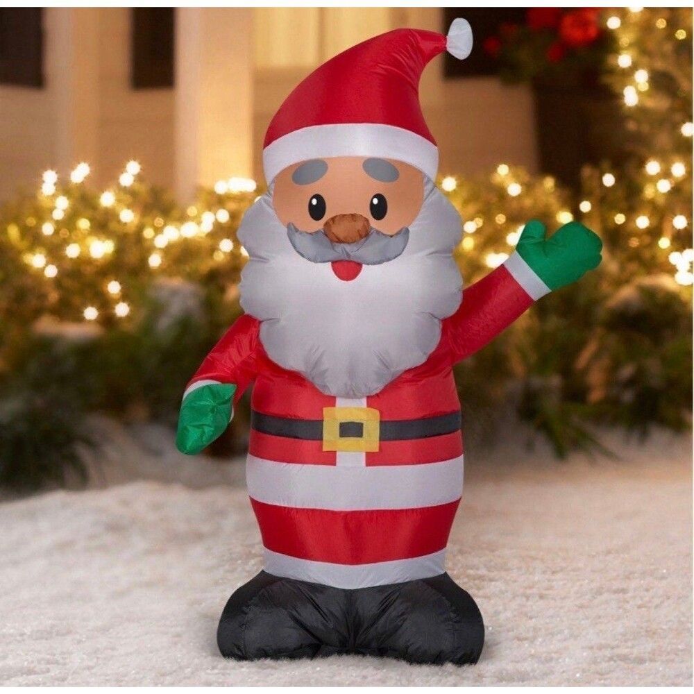 4ft Black Santa Holiday Inflatable